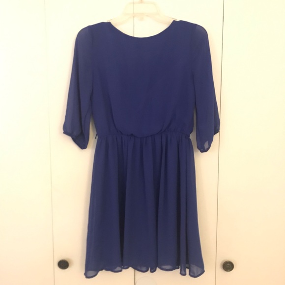 BCX Royal Blue 3/4 Sleeve Flowy Dress - Picture 4 of 6